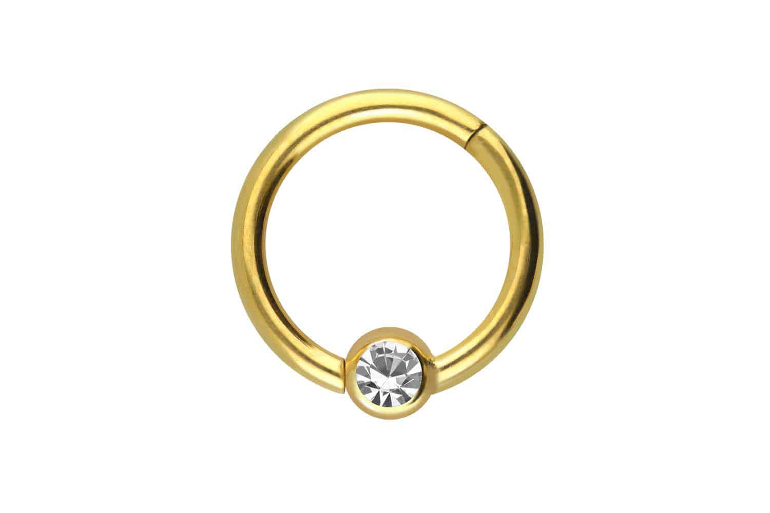 Chirurgenstahl Segmentring Clicker Piercing KRISTALL